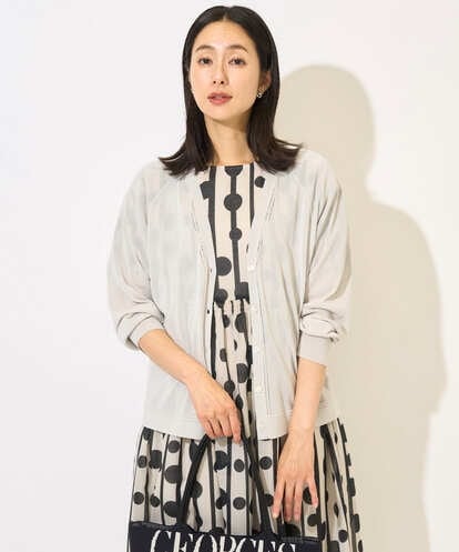PZSJB28250 GEORGES RECH アイレット8分袖カーディガン