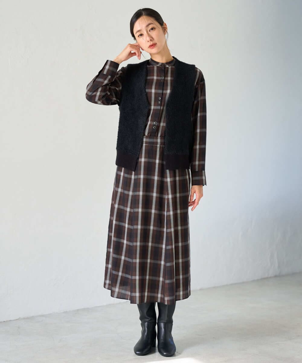 PZSJE26290 GEORGES RECH(ジョルジュ・レッシュ) シャギーモールニットベスト ベージュ