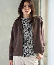 PZTAG11340 GEORGES RECH(ジョルジュ・レッシュ) ストレッチダンボールジップアップブルゾン ブラウン
