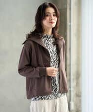 PZTAG11340 GEORGES RECH(ジョルジュ・レッシュ) ストレッチダンボールジップアップブルゾン ブラウン