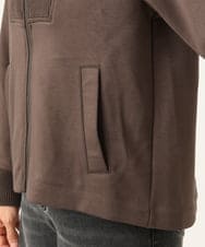 PZTAG11340 GEORGES RECH(ジョルジュ・レッシュ) ストレッチダンボールジップアップブルゾン ブラウン