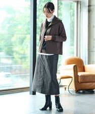 PZTAG11340 GEORGES RECH(ジョルジュ・レッシュ) ストレッチダンボールジップアップブルゾン ブラウン