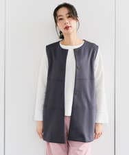 PZTEE20330 GEORGES RECH(ジョルジュ・レッシュ)  [セットアップ対応]ダンボールティアードフレアジレ ダークグレー