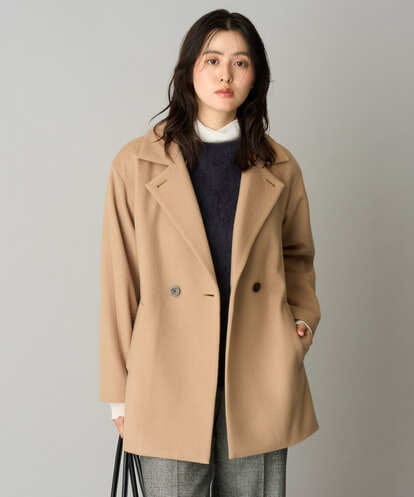 PZUAG50590 GEORGES RECH Super100sウールダブルブレストミドルコート