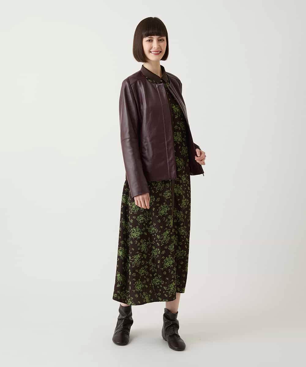 R6ELE30490 HIROKO BIS(小さいサイズ)(メゾン ドゥ サンク) 【小さいサイズ】小付きフラワー柄シャツワンピース ブラック