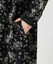 R6ELE30490 HIROKO BIS(小さいサイズ)(メゾン ドゥ サンク) 【小さいサイズ】小付きフラワー柄シャツワンピース ブラック
