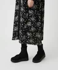 R6ELE30490 HIROKO BIS(小さいサイズ)(メゾン ドゥ サンク) 【小さいサイズ】小付きフラワー柄シャツワンピース ブラック