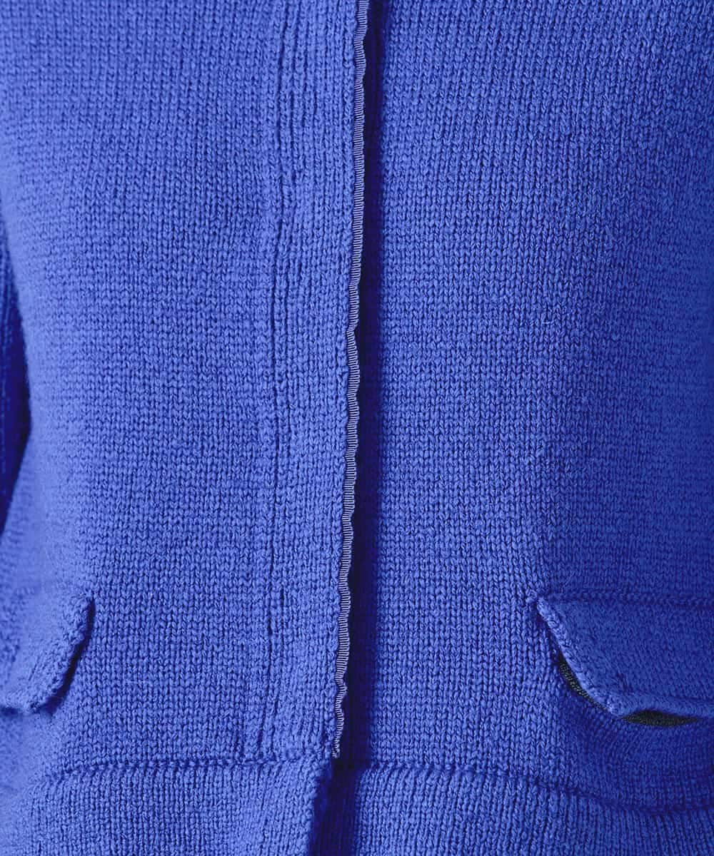 R6FAH60390 HIROKO BIS(小さいサイズ)(メゾン ドゥ サンク) バルキーニットデザインカーディガン ブルー