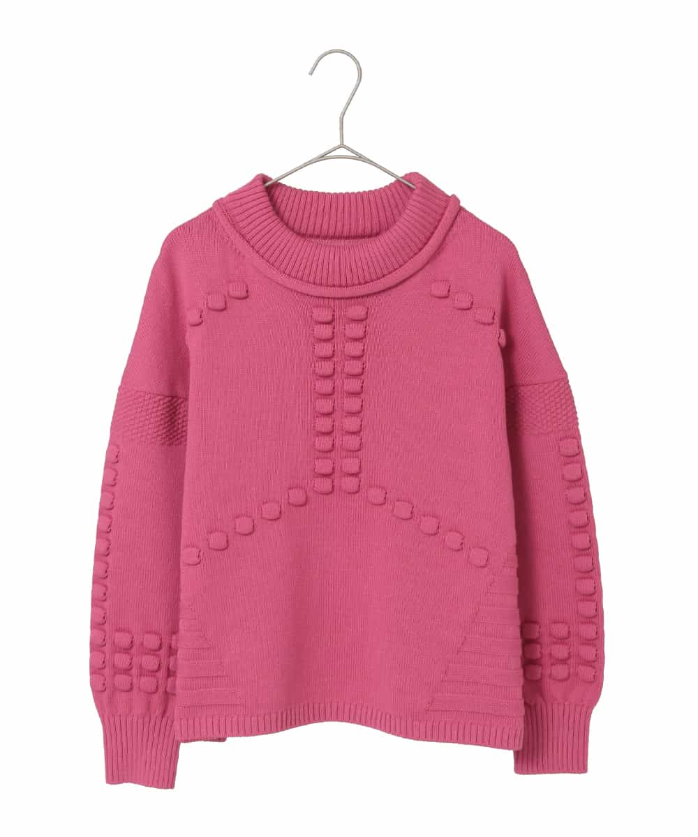 R6FCE86330 HIROKO BIS(小さいサイズ)(メゾン ドゥ サンク) 【小さいサイズ】バルキーニットデザインプルオーバー ピンク