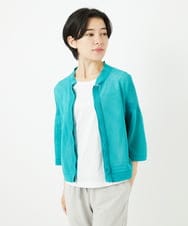 R6FGA50290 HIROKO BIS(小さいサイズ)(メゾン ドゥ サンク) 【小さいサイズ/洗える】ボリュームスリーブニットカーディガン ライトブルー