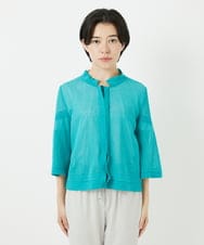 R6FGA50290 HIROKO BIS(小さいサイズ)(メゾン ドゥ サンク) 【小さいサイズ/洗える】ボリュームスリーブニットカーディガン ライトブルー