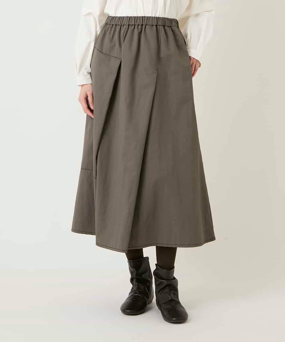R6HAD28260 HIROKO BIS(小さいサイズ)(メゾン ドゥ サンク) 【小さいサイズ】ステッチデザインフレアスカート /洗える ベージュ