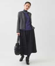 R6HAD28260 HIROKO BIS(小さいサイズ)(メゾン ドゥ サンク) 【小さいサイズ】ステッチデザインフレアスカート /洗える ブラック