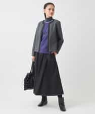 R6HAD28260 HIROKO BIS(小さいサイズ)(メゾン ドゥ サンク) 【小さいサイズ】ステッチデザインフレアスカート /洗える ブラック