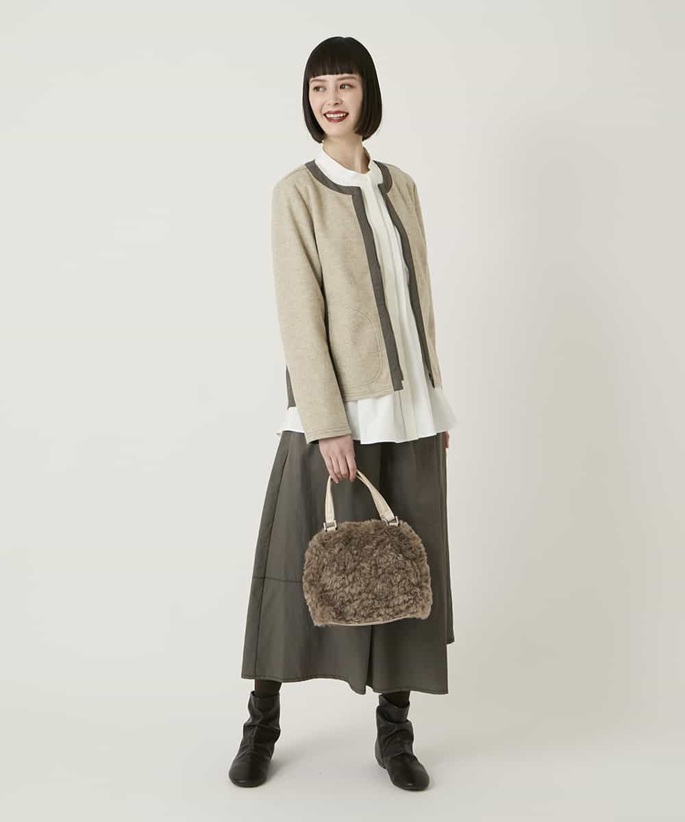 R6HAD28260 HIROKO BIS(小さいサイズ)(メゾン ドゥ サンク) 【小さいサイズ】ステッチデザインフレアスカート /洗える ブラック