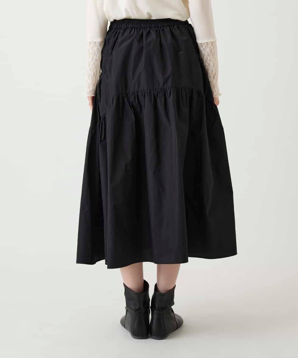 R6HLE02270 HIROKO BIS(小さいサイズ)(メゾン ドゥ サンク) 【小さいサイズ】ライトタフタティアードスカート ベージュ