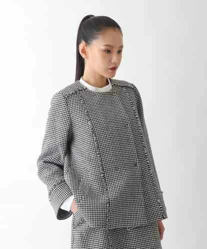 R6JAD20540 HIROKO BIS(小さいサイズ) 【小さいサイズ/セットアップ対応】千鳥チェックツイードジャケット