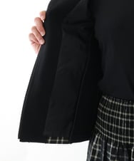 R6JAE50430 HIROKO BIS(小さいサイズ)(メゾン ドゥ サンク) 【小さいサイズ】チェックジャカードジップアップジャケット ブラック