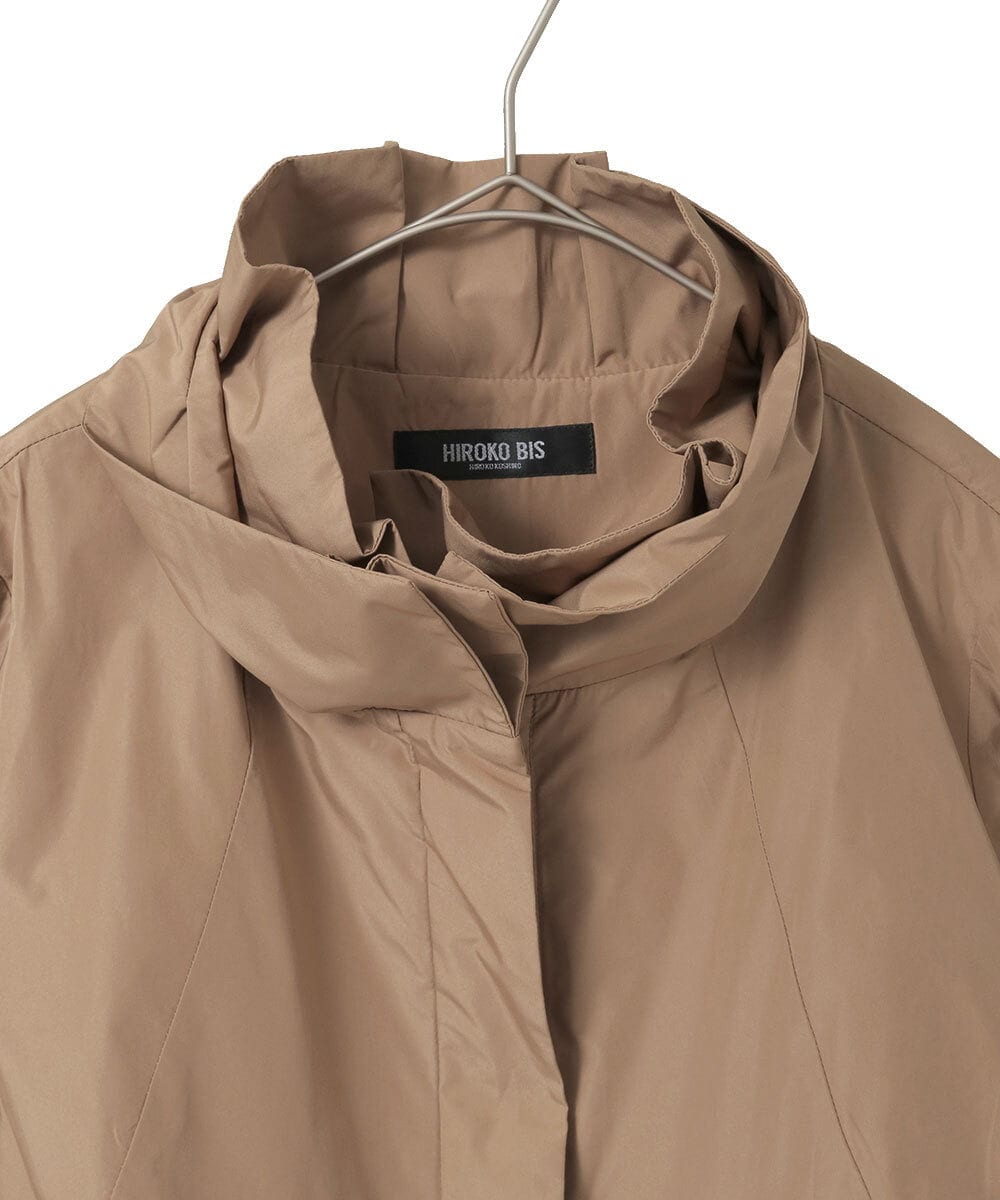 R6JLE01390 HIROKO BIS(小さいサイズ)(メゾン ドゥ サンク) 【小さいサイズ】ライトタフタシャーリングデザインブルゾン ベージュ