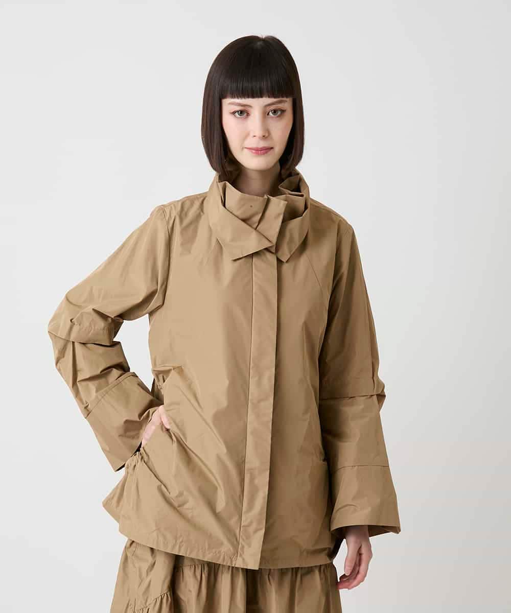 R6JLE01390 HIROKO BIS(小さいサイズ)(メゾン ドゥ サンク) 【小さいサイズ】ライトタフタシャーリングデザインブルゾン ベージュ