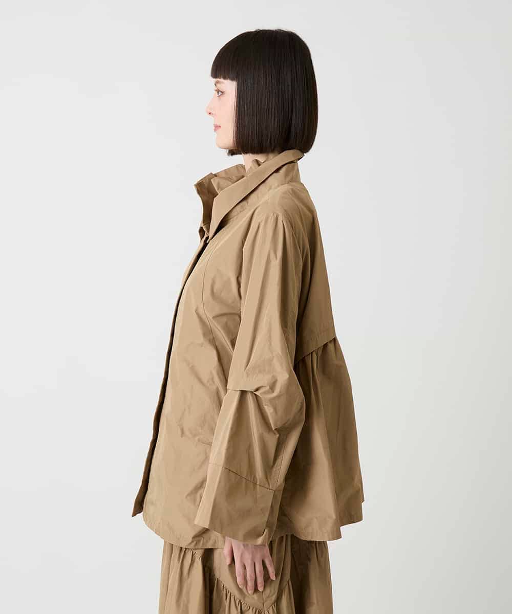R6JLE01390 HIROKO BIS(小さいサイズ)(メゾン ドゥ サンク) 【小さいサイズ】ライトタフタシャーリングデザインブルゾン ベージュ