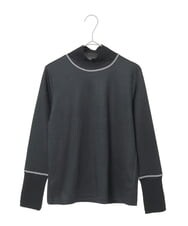 R6KAD10190 HIROKO BIS(小さいサイズ)(メゾン ドゥ サンク) 【小さいサイズ】配色アクセントハイネックインナープルオーバー グリーン