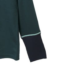 R6KAD10190 HIROKO BIS(小さいサイズ)(メゾン ドゥ サンク) 【小さいサイズ】配色アクセントハイネックインナープルオーバー グリーン