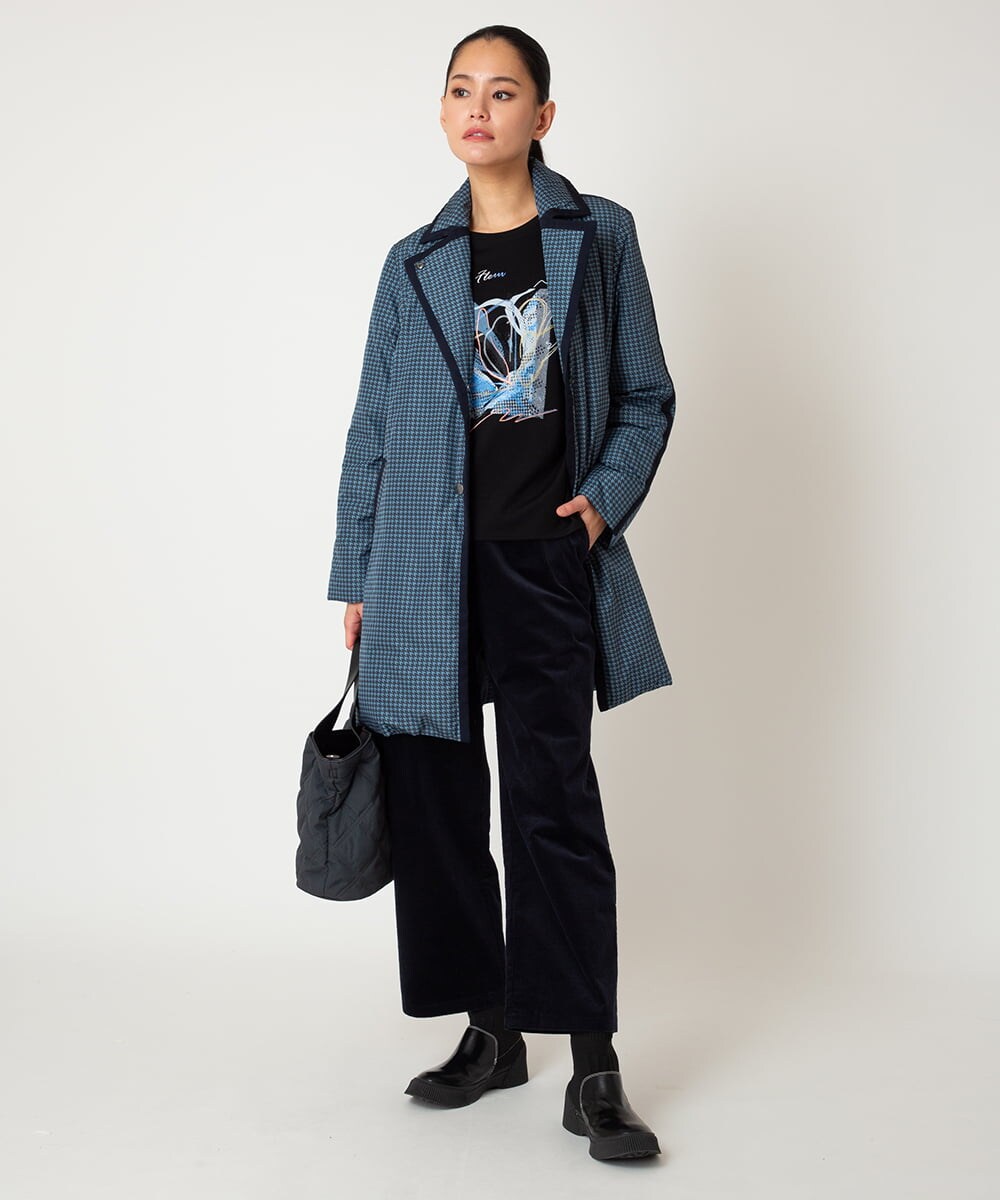 R6KAF07270 HIROKO BIS(小さいサイズ)(メゾン ドゥ サンク) 【小さいサイズ】グラフィカルモチーフデザインスウェット /洗える ブラック