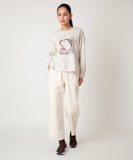 R6KAF07270 HIROKO BIS(小さいサイズ)(メゾン ドゥ サンク) 【小さいサイズ】グラフィカルモチーフデザインスウェット /洗える ブラック