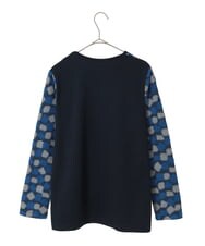 R6KCD10260 HIROKO BIS(小さいサイズ)(メゾン ドゥ サンク) 【小さいサイズ】起毛ブロック切り替えデザインプルオーバー /洗える ネイビー