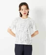 R6KGE47220 HIROKO BIS(小さいサイズ)(メゾン ドゥ サンク) 【小さいサイズ】アートフラワーフレアスリーブカットソー ホワイト