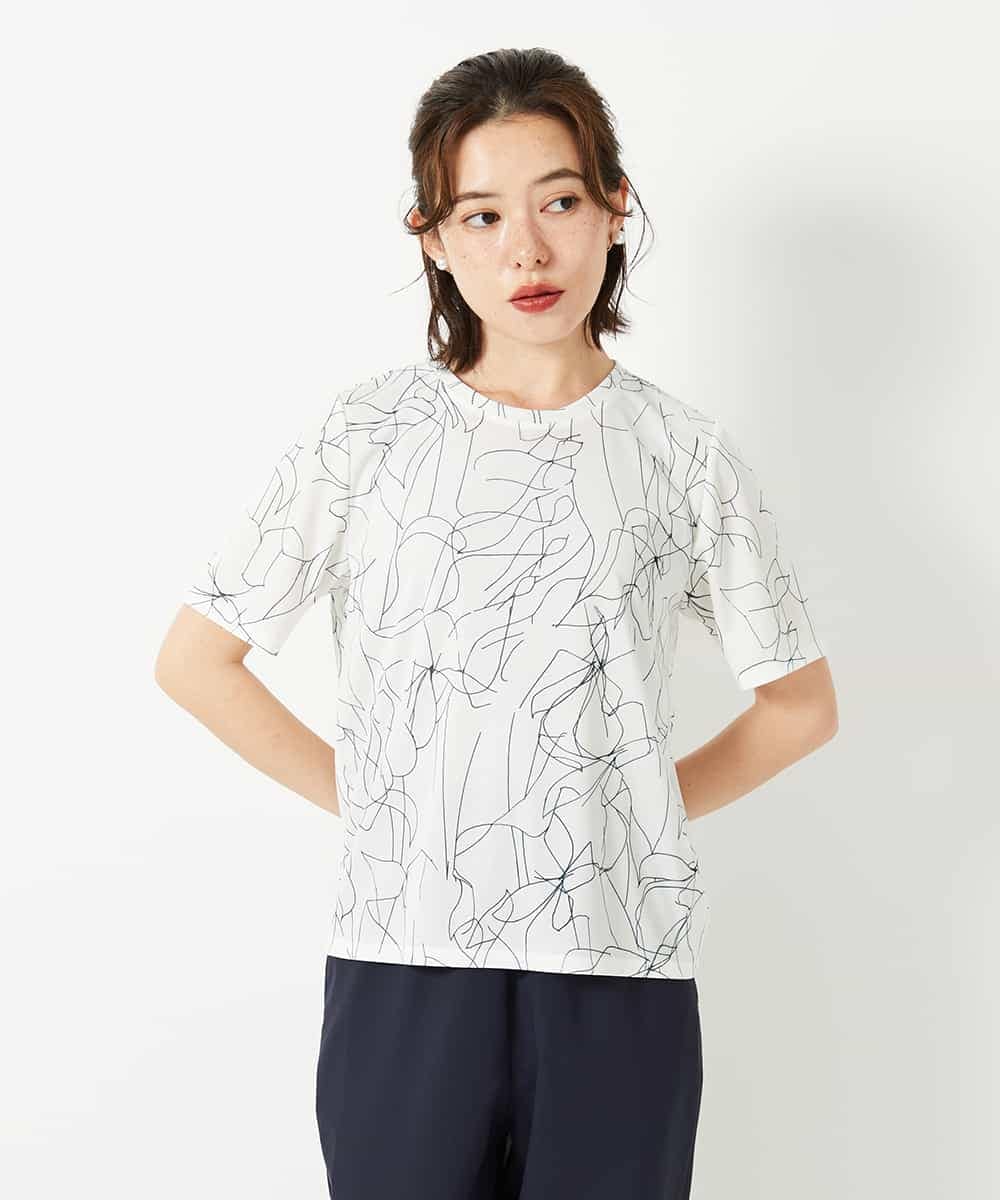 R6KGE47220 HIROKO BIS(小さいサイズ)(メゾン ドゥ サンク) 【小さいサイズ】アートフラワーフレアスリーブカットソー ホワイト