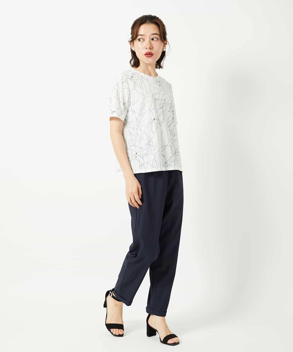 R6KGE47220 HIROKO BIS(小さいサイズ)(メゾン ドゥ サンク) 【小さいサイズ】アートフラワーフレアスリーブカットソー ホワイト