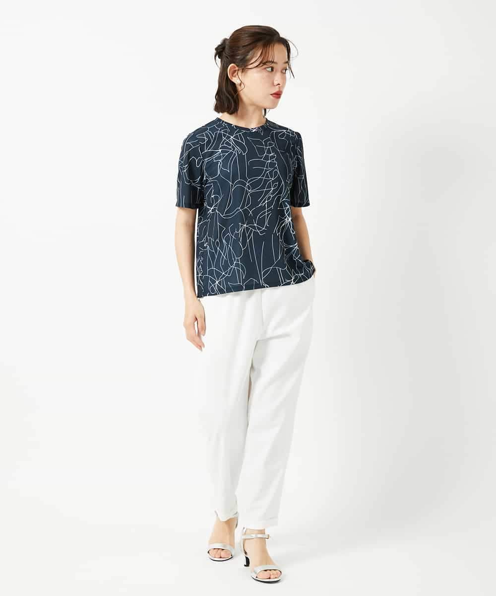 R6KGE47220 HIROKO BIS(小さいサイズ)(メゾン ドゥ サンク) 【小さいサイズ】アートフラワーフレアスリーブカットソー ホワイト