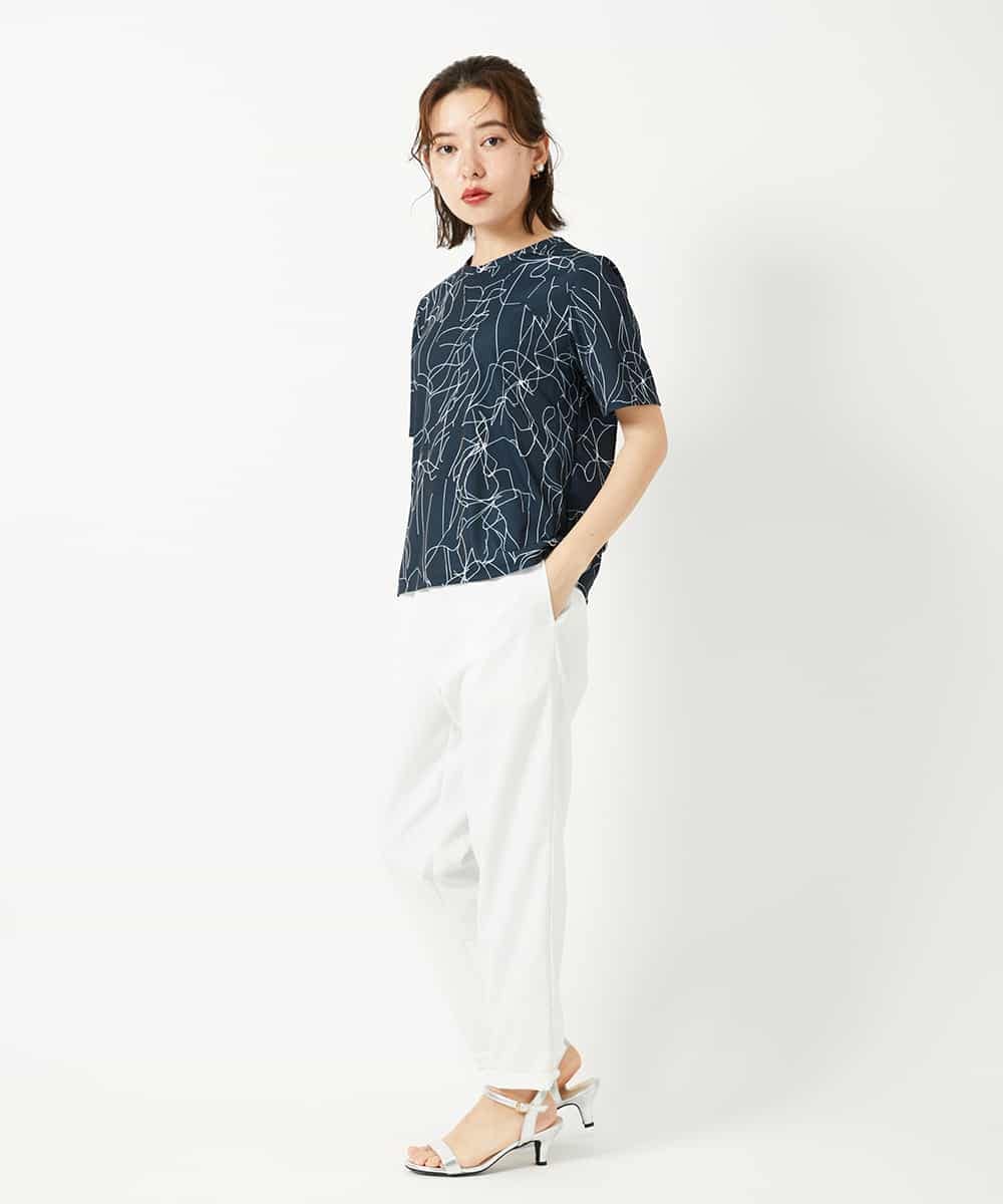 R6KGE47220 HIROKO BIS(小さいサイズ)(メゾン ドゥ サンク) 【小さいサイズ】アートフラワーフレアスリーブカットソー ホワイト