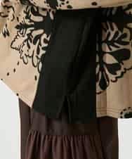 R6KLE20270 HIROKO BIS(小さいサイズ)(メゾン ドゥ サンク) 【小さいサイズ】リーフモチーフ切り替えデザインニットソー ベージュ