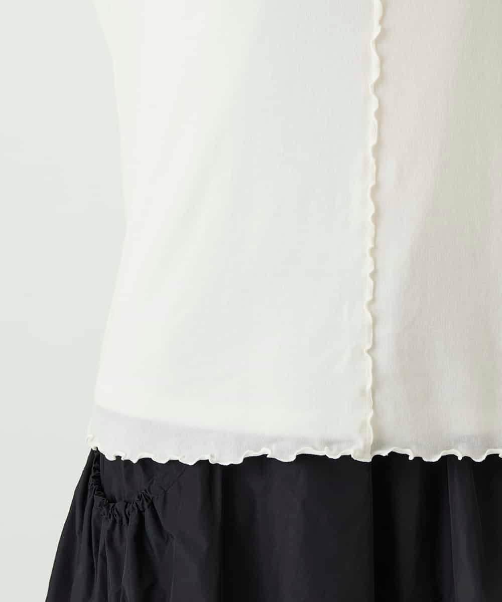 R6KLE25170 HIROKO BIS(小さいサイズ)(メゾン ドゥ サンク) 【小さいサイズ】レースジョイントストレッチプルオーバー アイボリー