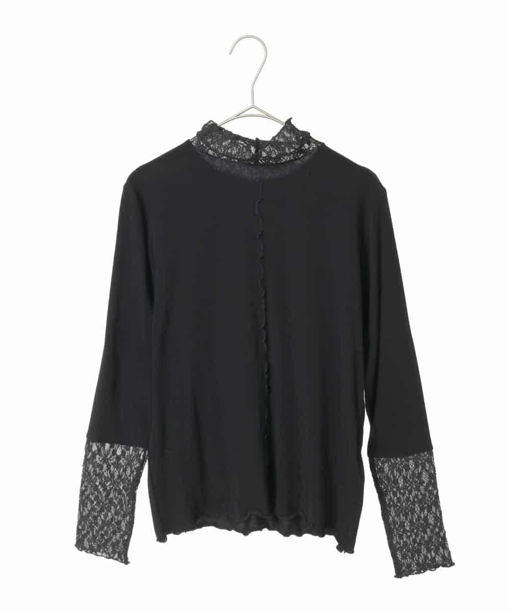 R6KLE25170 HIROKO BIS(小さいサイズ)(メゾン ドゥ サンク) 【小さいサイズ】レースジョイントストレッチプルオーバー アイボリー
