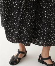 R6LFB57290 HIROKO BIS(小さいサイズ)(メゾン ドゥ サンク) 【小さいサイズ】シアーチェックドットフレアパンツ ブラック