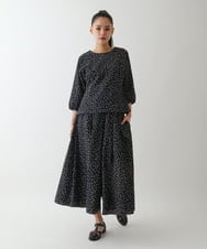 R6LFB57290 HIROKO BIS(小さいサイズ)(メゾン ドゥ サンク) 【小さいサイズ】シアーチェックドットフレアパンツ ブラック