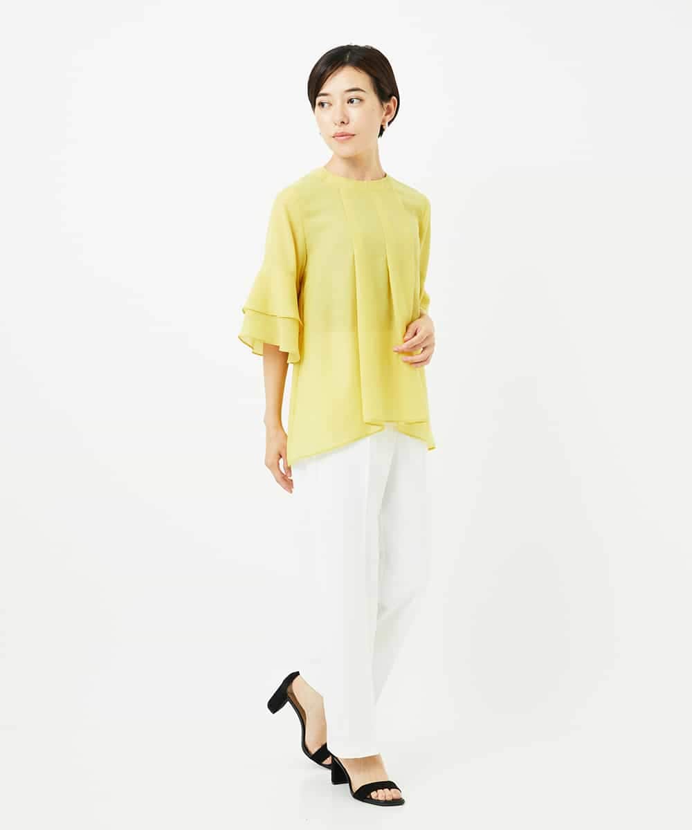 R6LIB40260 HIROKO BIS(小さいサイズ)(メゾン ドゥ サンク) 【小さいサイズ/洗濯機で洗える】2WAYストレッチベルボトムパンツ ブラック