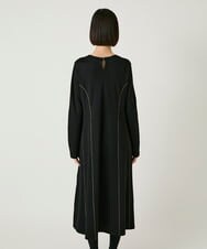 R6PAE42490 HIROKO BIS(小さいサイズ)(メゾン ドゥ サンク) 【小さいサイズ】ラインアクセント切り替えデザインポンチワンピース ブラック
