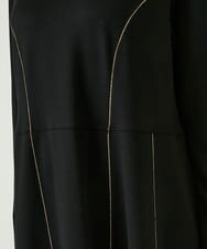 R6PAE42490 HIROKO BIS(小さいサイズ)(メゾン ドゥ サンク) 【小さいサイズ】ラインアクセント切り替えデザインポンチワンピース ブラック