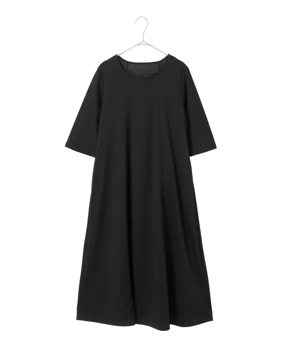 R6PFD37360 HIROKO BIS(小さいサイズ)(メゾン ドゥ サンク) 【小さいサイズ】切り替えフレアジャージーワンピース ブラック