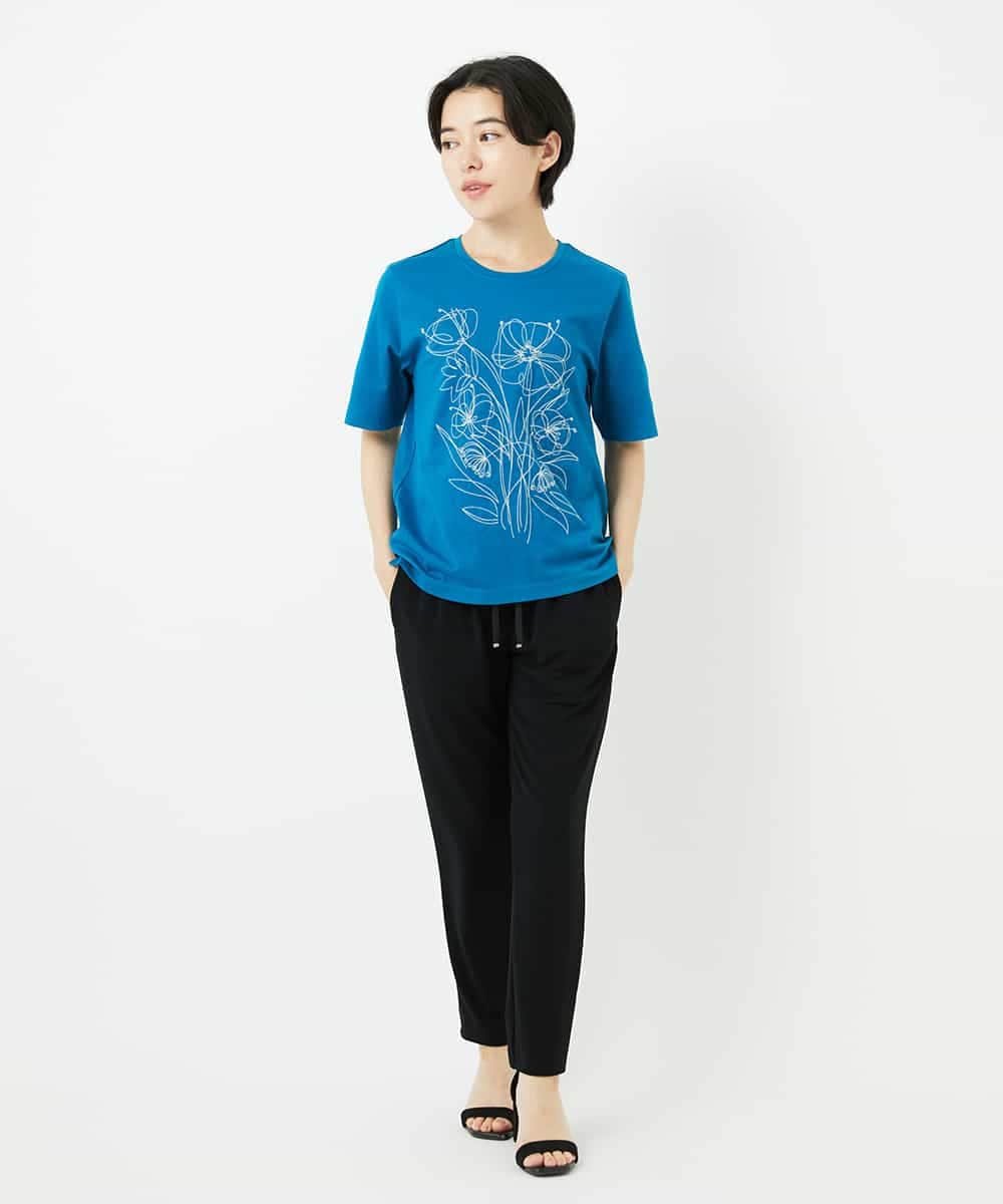 R6QHA81180 HIROKO BIS(小さいサイズ)(メゾン ドゥ サンク) 【小さいサイズ】ストレッチポンチテーパードパンツ ベージュ
