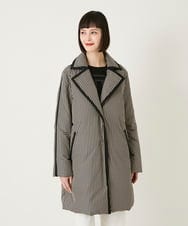 R6UAF01590 HIROKO BIS(小さいサイズ)(メゾン ドゥ サンク) 【小さいサイズ】千鳥プリントテープアクセントダウンコート ブラック