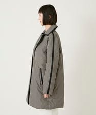 R6UAF01590 HIROKO BIS(小さいサイズ)(メゾン ドゥ サンク) 【小さいサイズ】千鳥プリントテープアクセントダウンコート ブラック