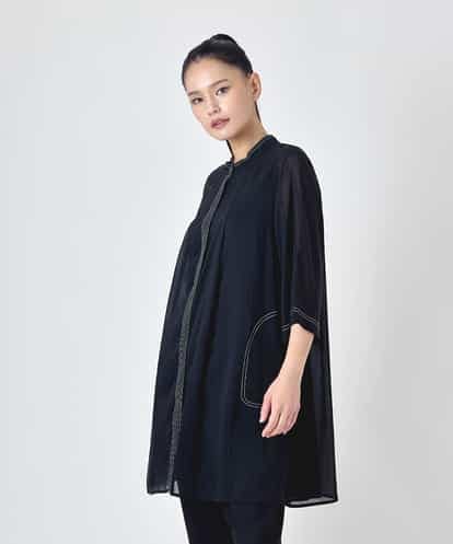 RBBJD13290 HIROKO BIS ステッチデザインシアーチュニックブラウス