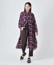 RBEJD20490 HIROKO BIS(ヒロコ ビス) 変形チェックシアーワンピース /洗える パープル