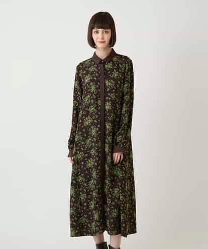 RBELE30490 HIROKO BIS 【先行予約】小付きフラワー柄シャツワンピース